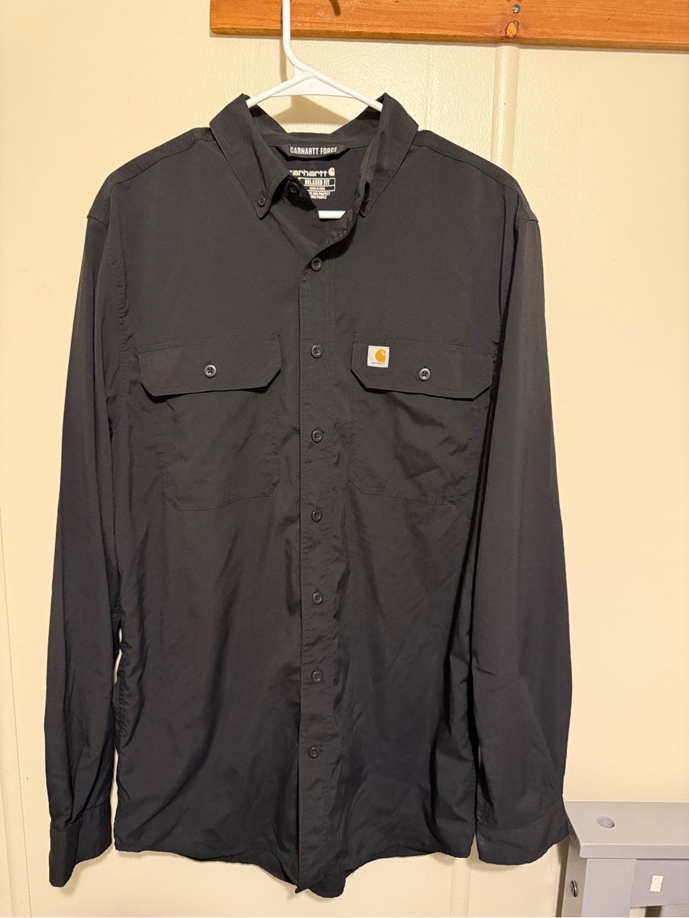 Carhartt Black Long Sleeve Work Button-Up Shirt